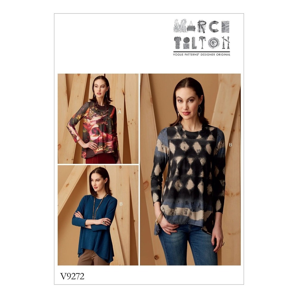 Vogue Sewing Pattern 9272 R10062 Knit Tunics with Godets‎ Size XS-M